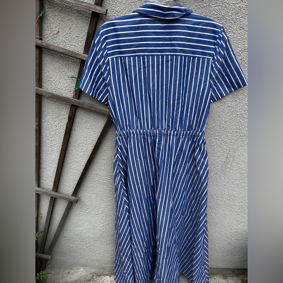 J. Crew Cerise shirtdress in striped poplin Deep Sea Stripes - Picture 11 of 11